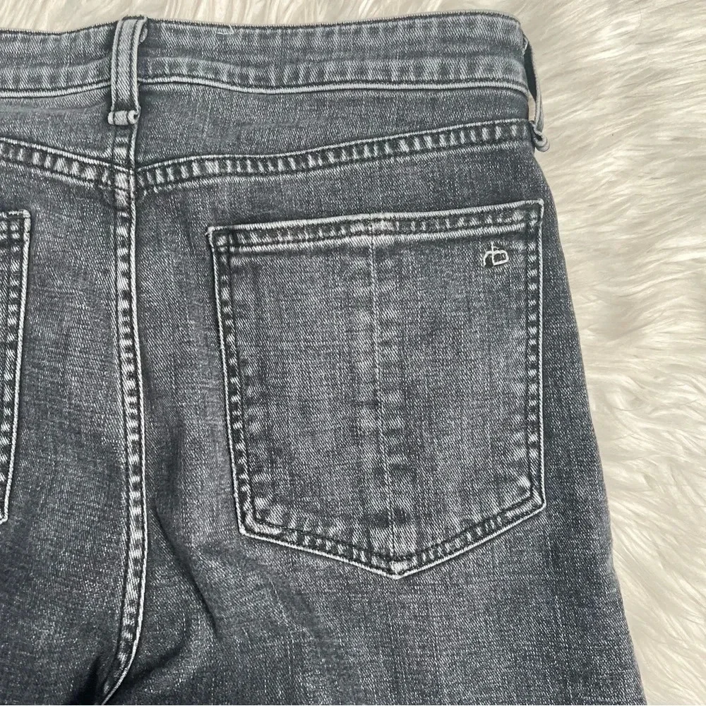 NWOT Rag & Bone Nina High Rise Ankle Cigarette Jean Abbots Grey Black Denim 29